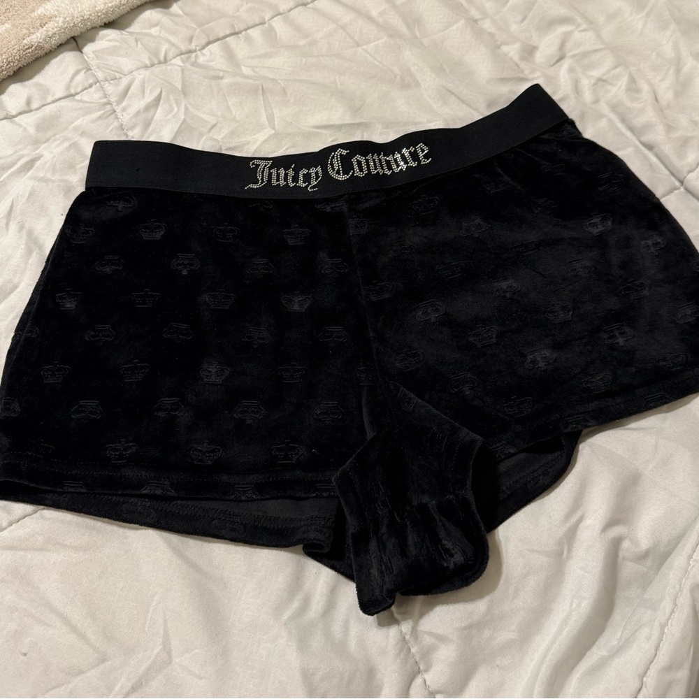 Juicy Couture Black Velour Pajama Shorts NWOT